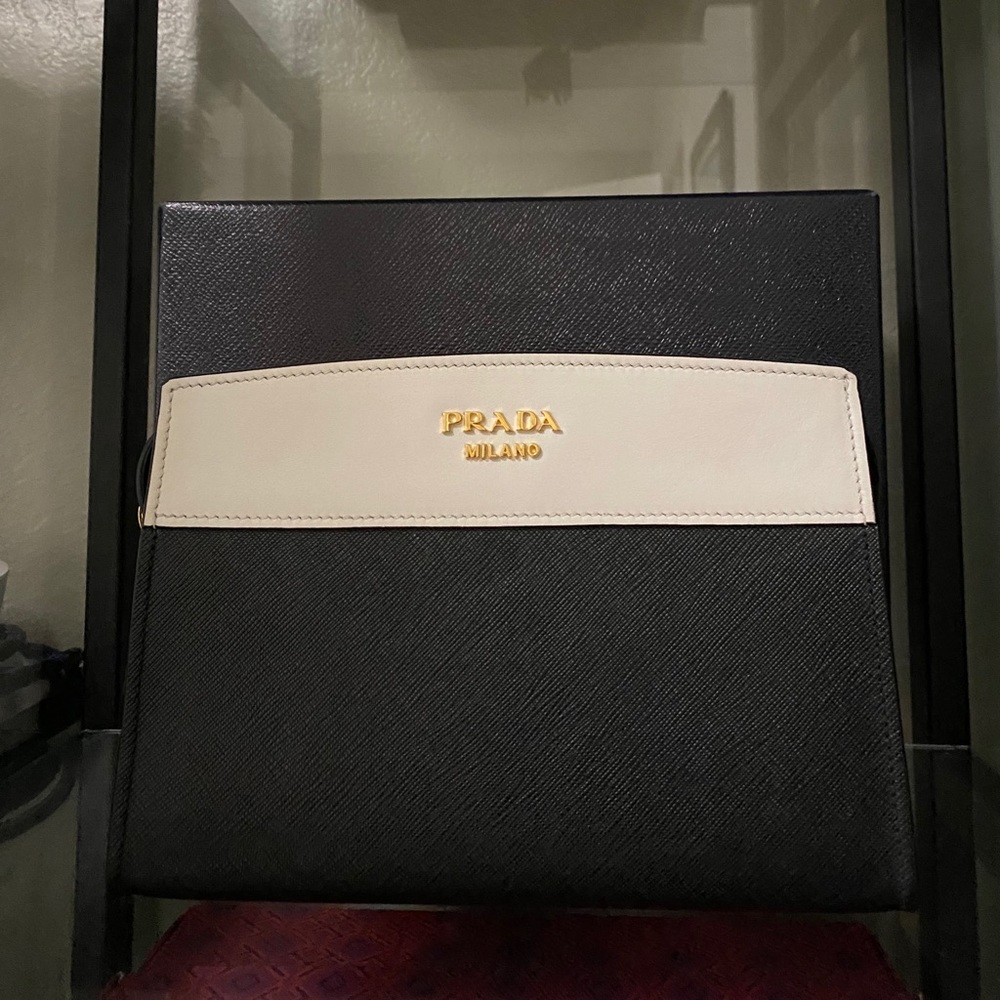 PRADA - Bicolor Leather Camera Crossbody Bag
